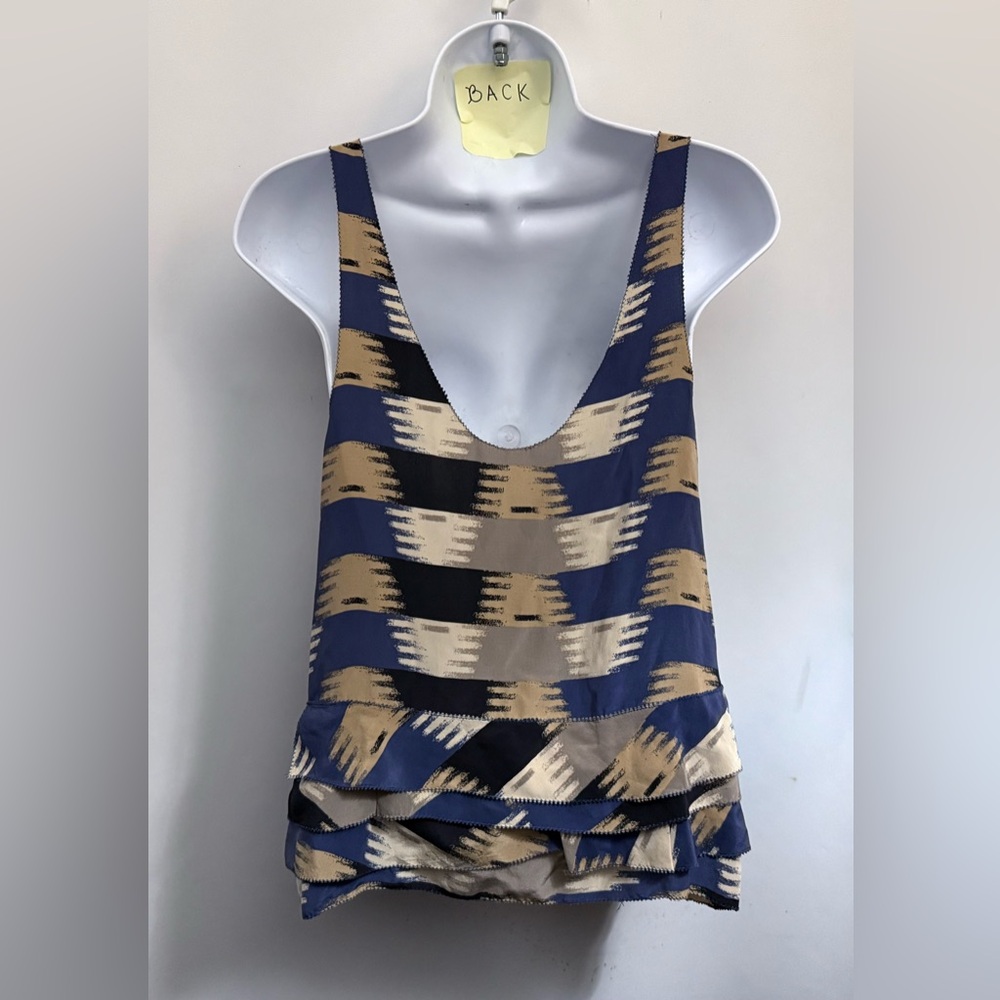 NWOT 3.1 PHILIP LIM 100% Silk Blouse Womens 8 Tiered Ruffled Tunic Tank Top - Picture 4 of 14